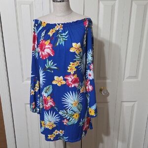 Floral Off-Shoulder Tunic Top